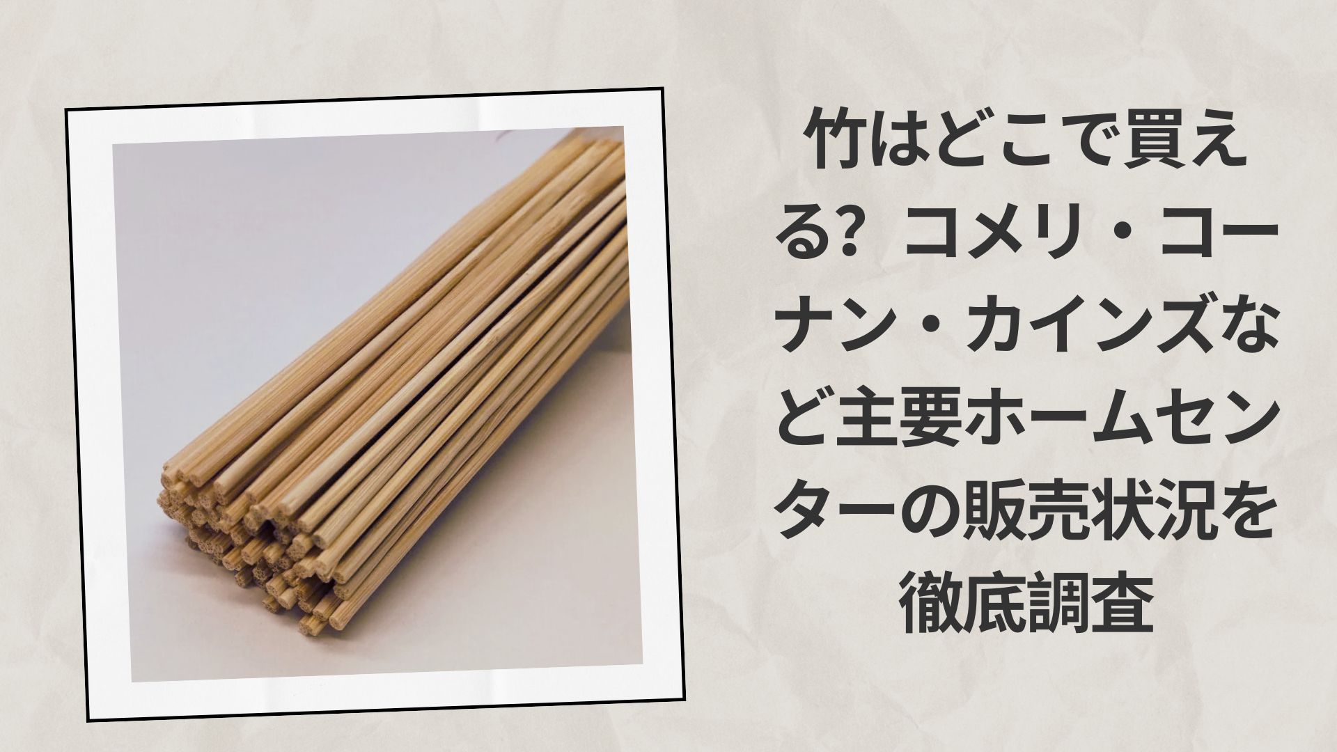 竹はどこで買える