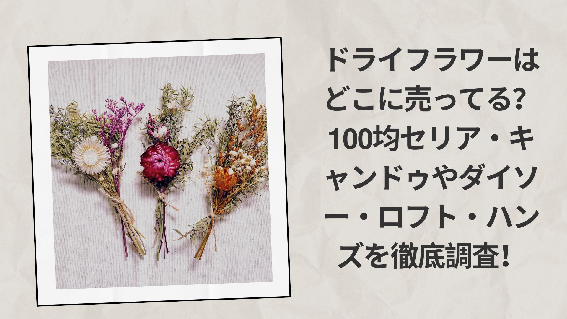 ドライフラワーはどこに売ってる